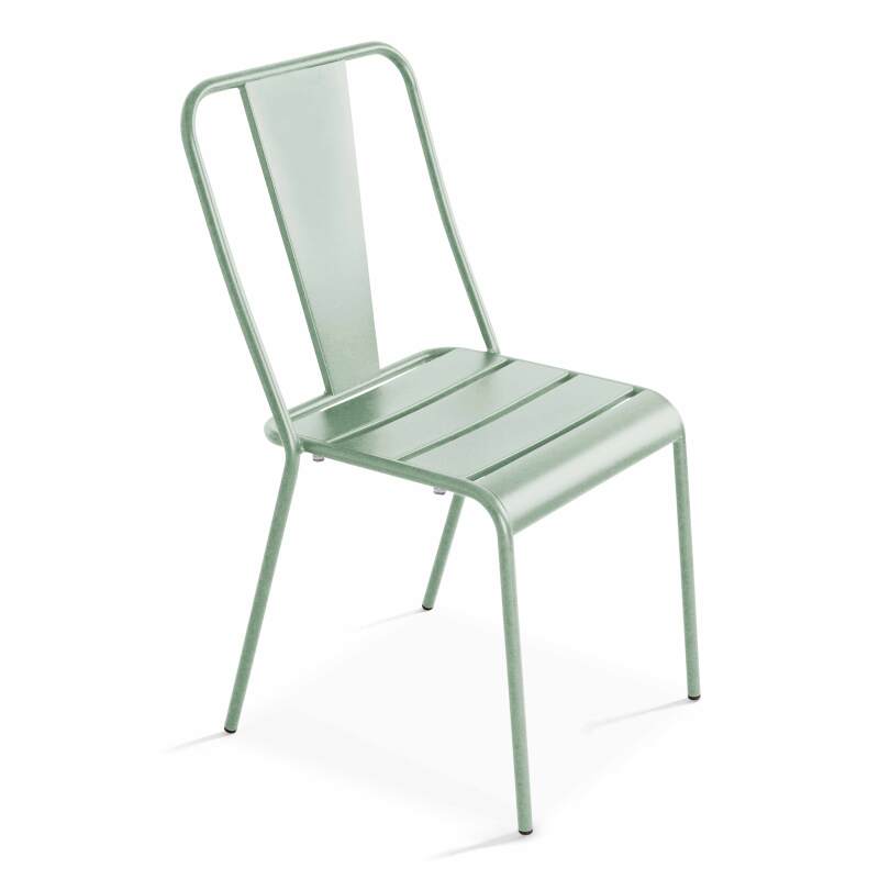 Tavolo da giardino rettangolare 180 x 90 e 8 sedie bistrot in metallo