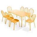 Tavolo da giardino rettangolare 180 x 90 cm e 8 sedie da bistrot in metallo