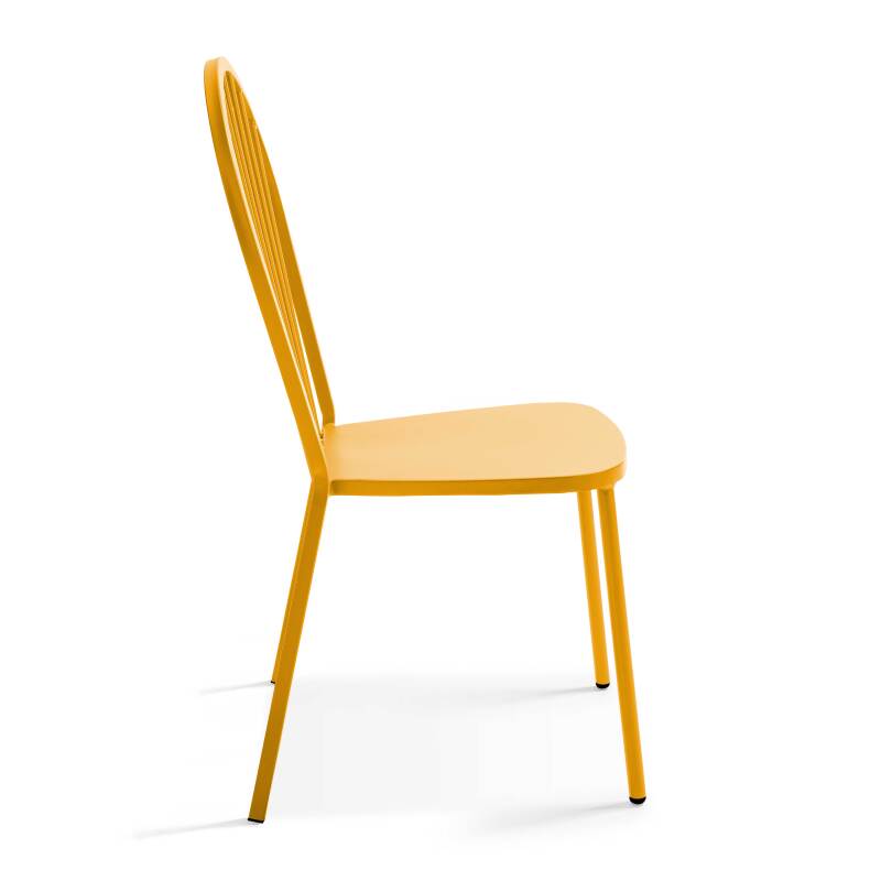 Tavolo da giardino rettangolare 180 x 90 cm e 8 sedie da bistrot in metallo (6/7)