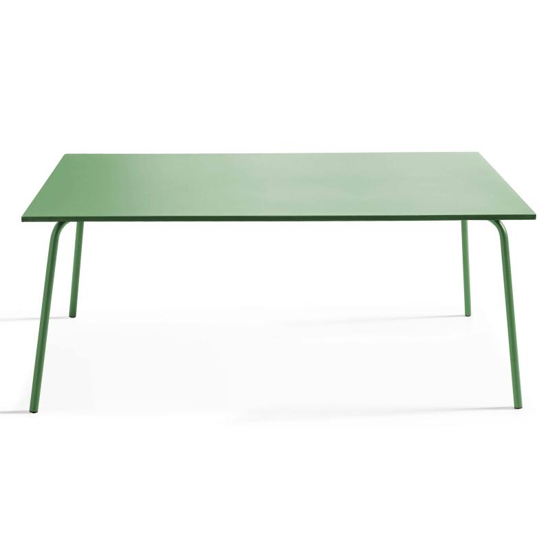 Tavolo da giardino rettangolare 180 x 90 cm e 8 sedie da bistrot in metallo