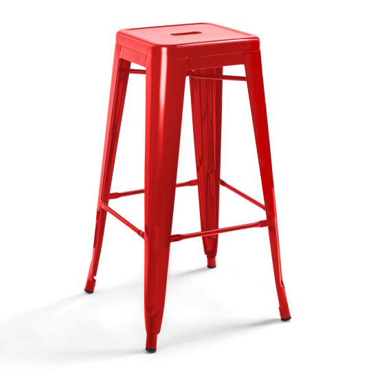 Sgabello da bar in metallo lucido (43 x 43 x 76)