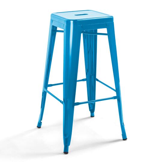 Sgabello da bar in metallo lucido (43 x 43 x 76)