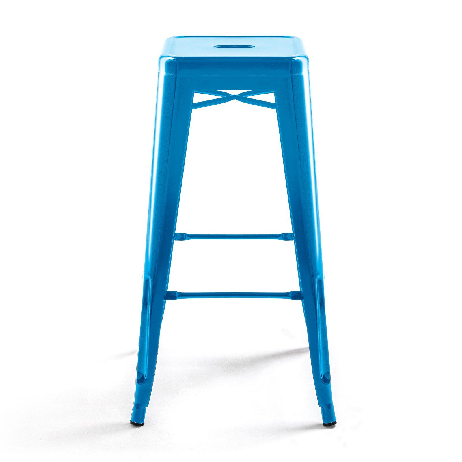 Sgabello da bar in metallo lucido (43 x 43 x 76)