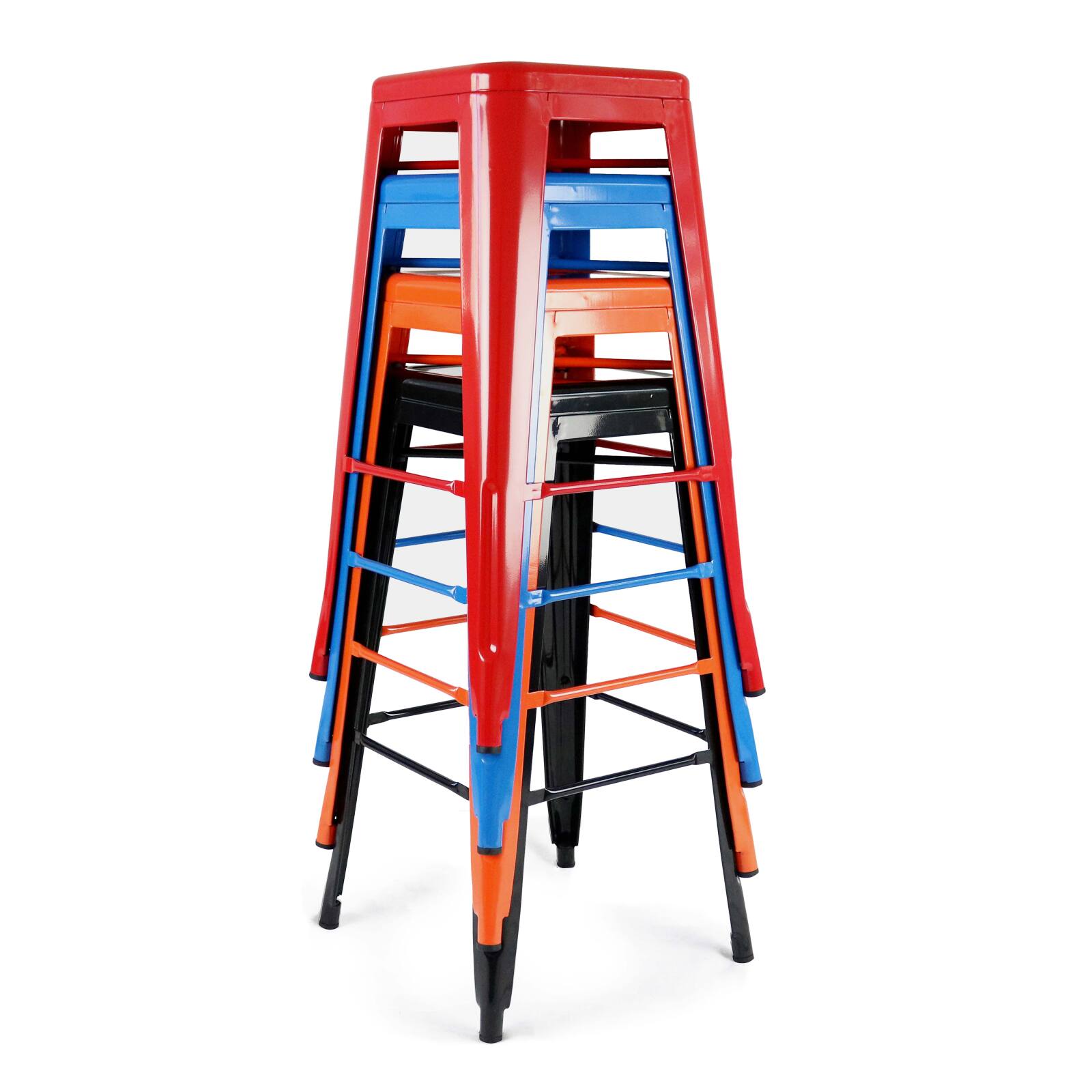 Sgabello da bar in metallo lucido (43 x 43 x 76)