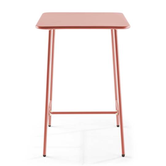 Tavolo alto da esterno in metallo 70x70x105 cm | Oviala