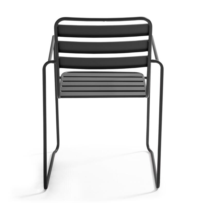 Poltrona da giardino impilabile in metallo