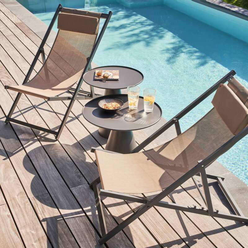 Tavolina da salotto da giardino rotondo Ø60 cm in acciaio (3/6)