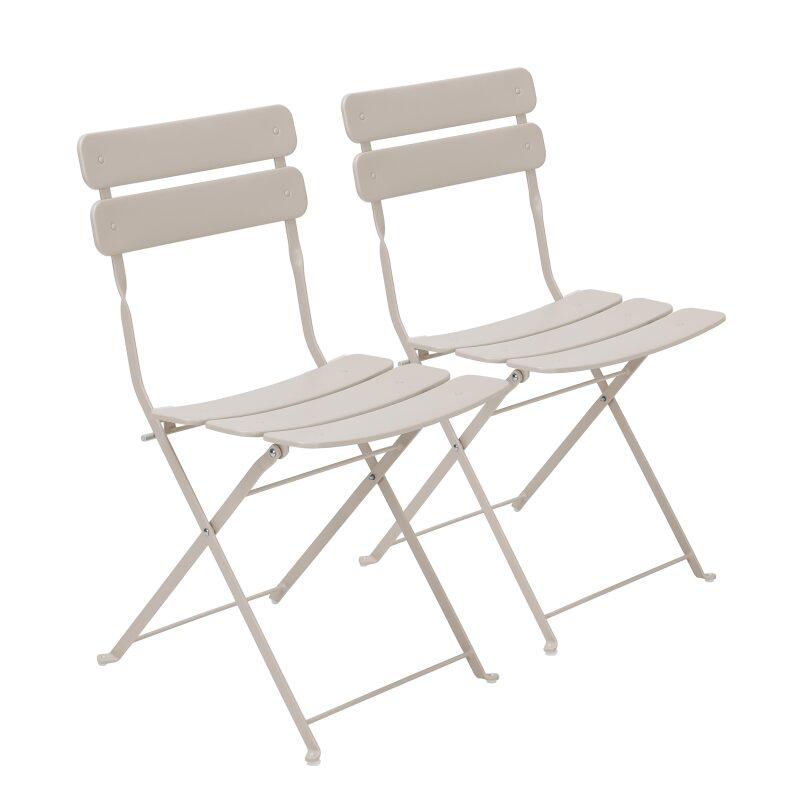 Set di 2 sedie da giardino pieghevoli in metallo
