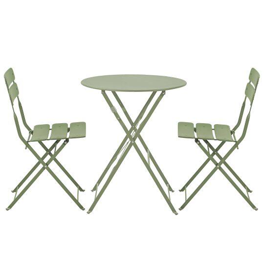 Tavolo da giardino rotondo pieghevole ⌀60 x 72 cm e 2 sedie pieghevoli in metallo