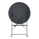 Tavolo da giardino rotondo pieghevole ⌀60 x 72 cm e 2 sedie pieghevoli in metallo