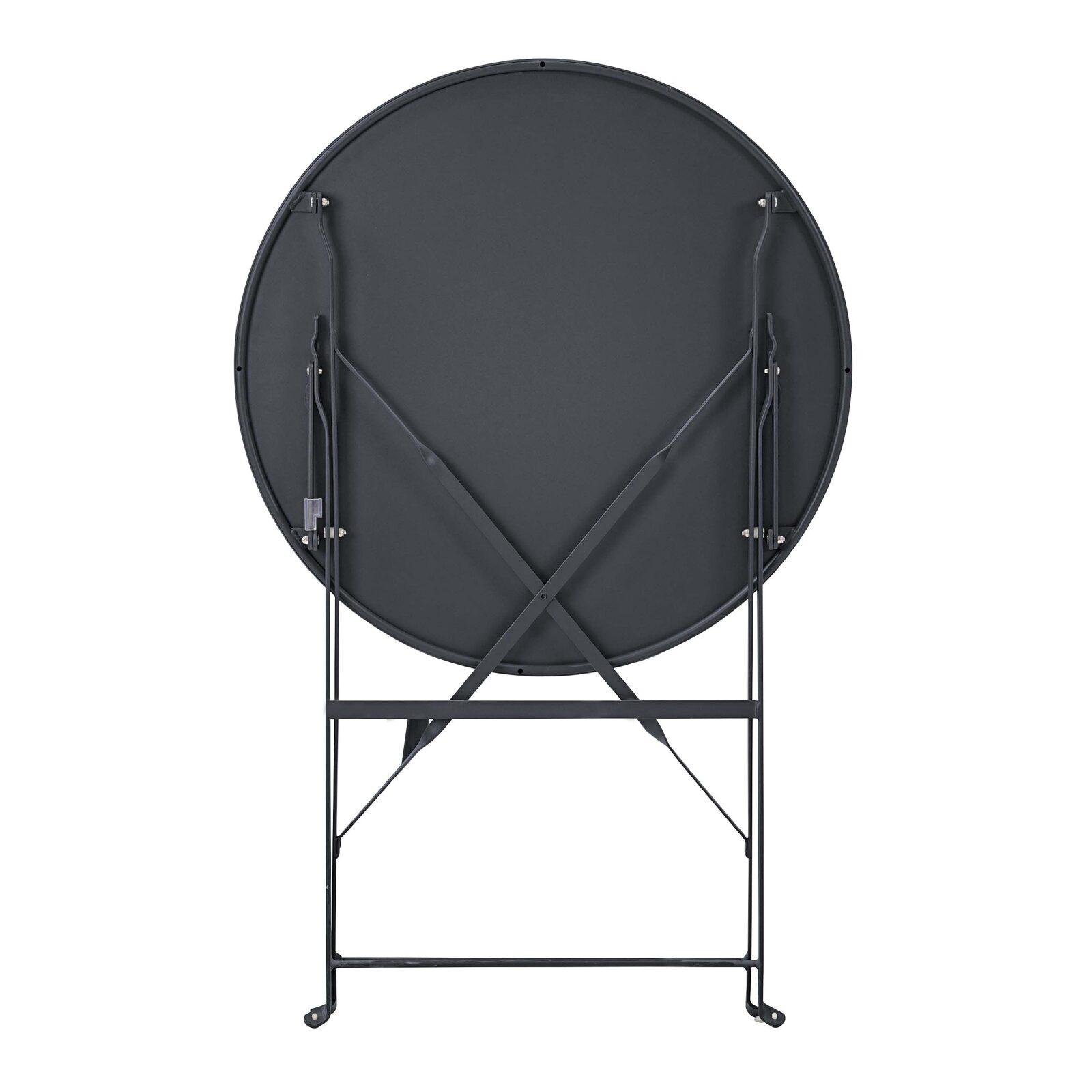 Tavolo da giardino rotondo pieghevole ⌀60 x 72 cm e 2 sedie pieghevoli in metallo