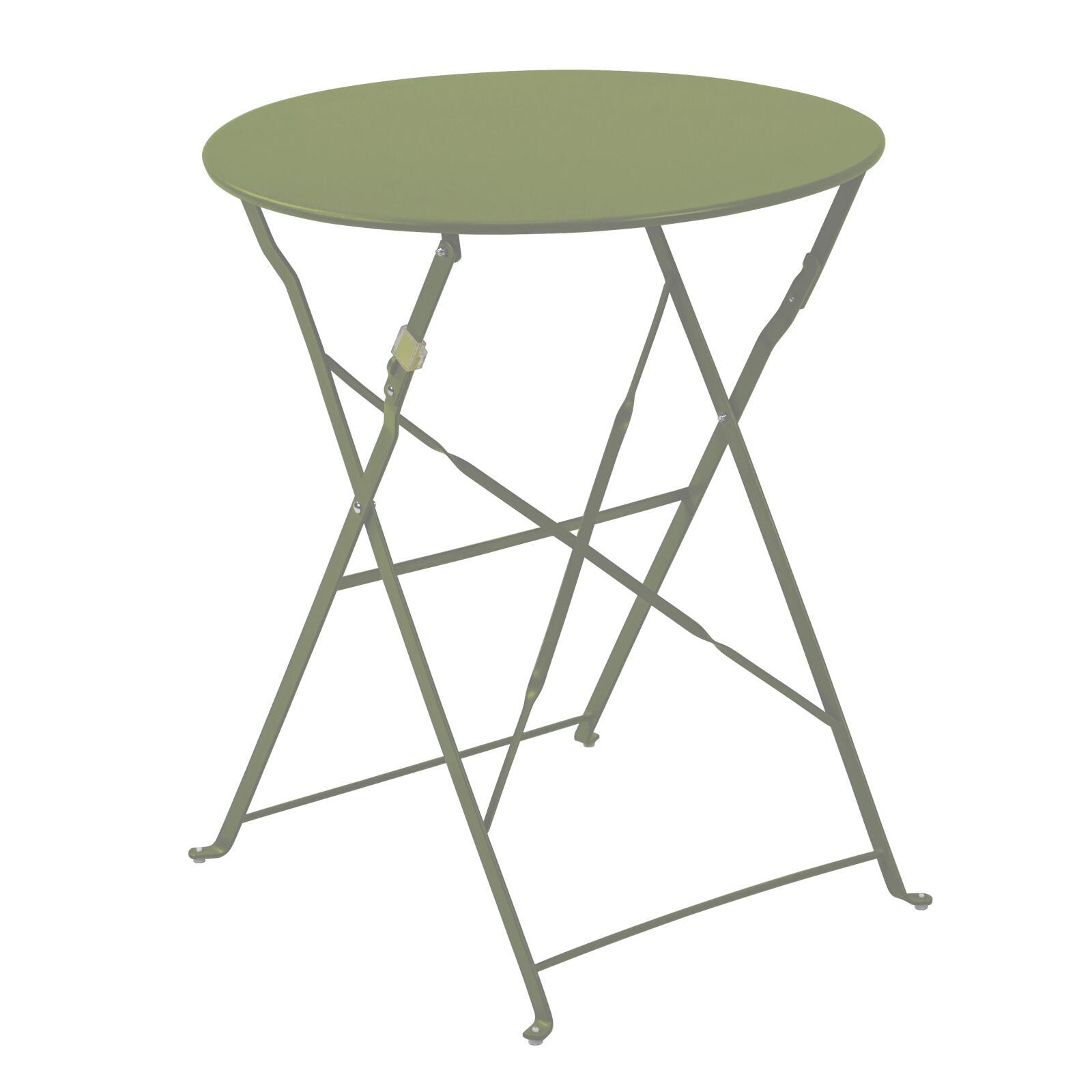 Tavolo da giardino rotondo pieghevole ⌀60 x 72 cm e 2 sedie pieghevoli in metallo