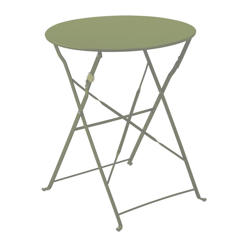 Tavolo da giardino rotondo pieghevole ⌀60 x 72 cm e 2 sedie pieghevoli in metallo