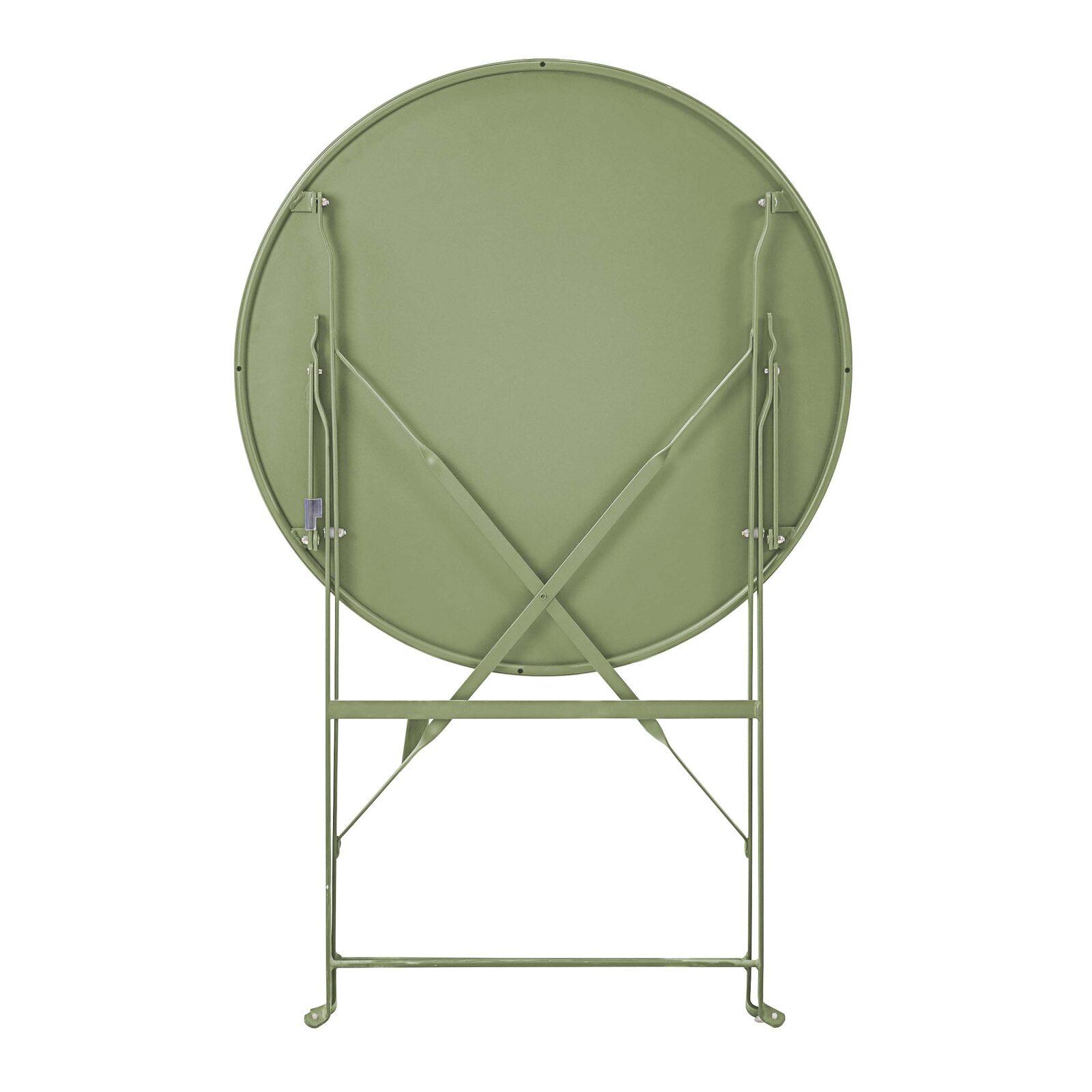 Tavolo da giardino rotondo pieghevole ⌀60 x 72 cm e 2 sedie pieghevoli in metallo