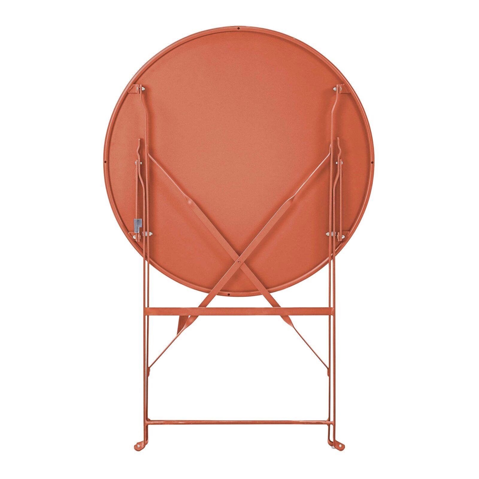 Tavolo da giardino rotondo pieghevole ⌀60 x 72 cm e 2 sedie pieghevoli in metallo