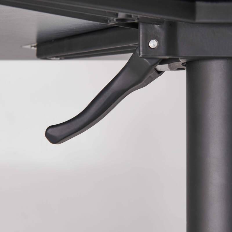 Tavolo inclinabile in laminato 60x60 cm con gamba nera e sedie in metallo (4/7)