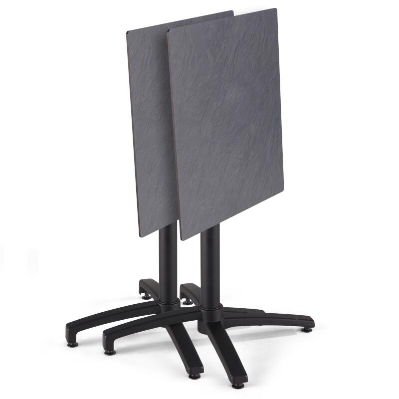 Tavolo inclinabile in laminato 60x60 cm con gamba nera e sedie in metallo (2/7)