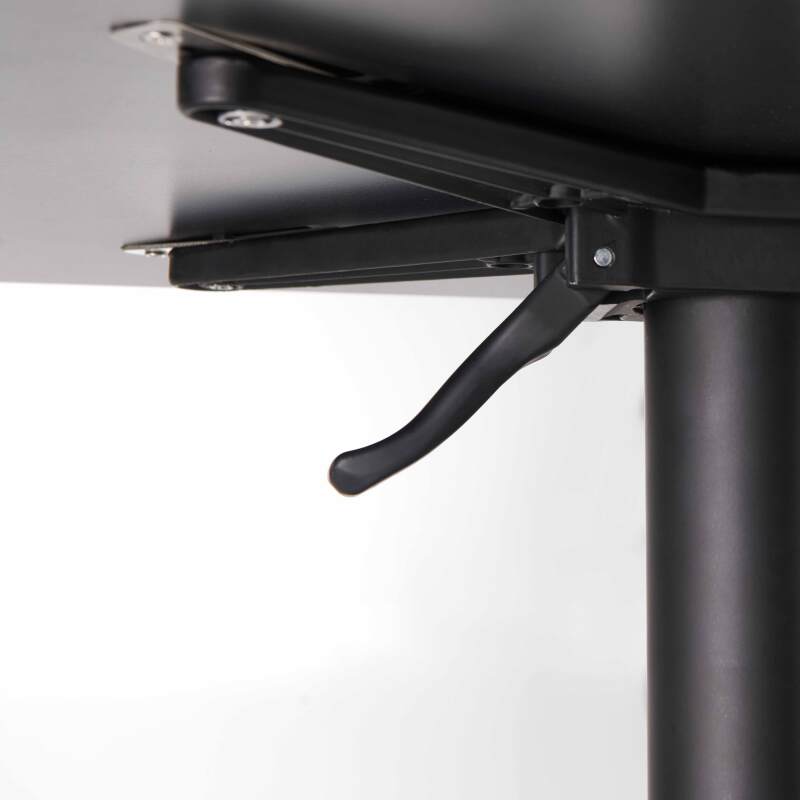 Tavolo inclinabile in laminato 60x60 cm con gamba nera e sedie in metallo