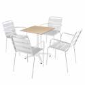 Tavolo inclinabile in laminato 60x60 cm con base bianca e sedie in metallo