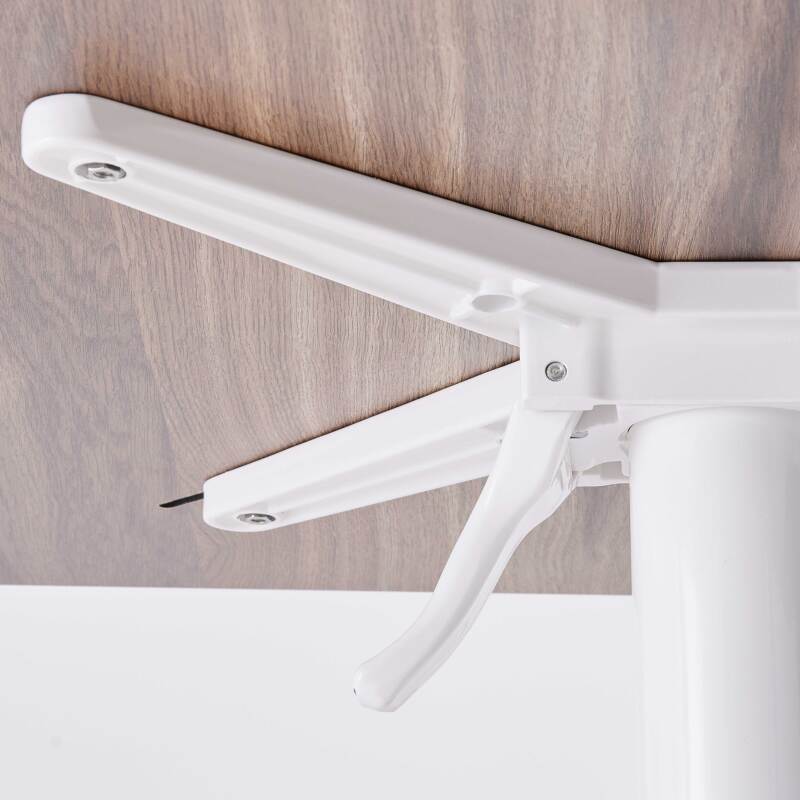 Tavolo inclinabile in laminato 60x60 cm con base bianca e sedie in metallo