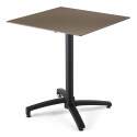 Tavolo inclinabile in laminato 70x70 cm con gamba nera e sedie in metallo