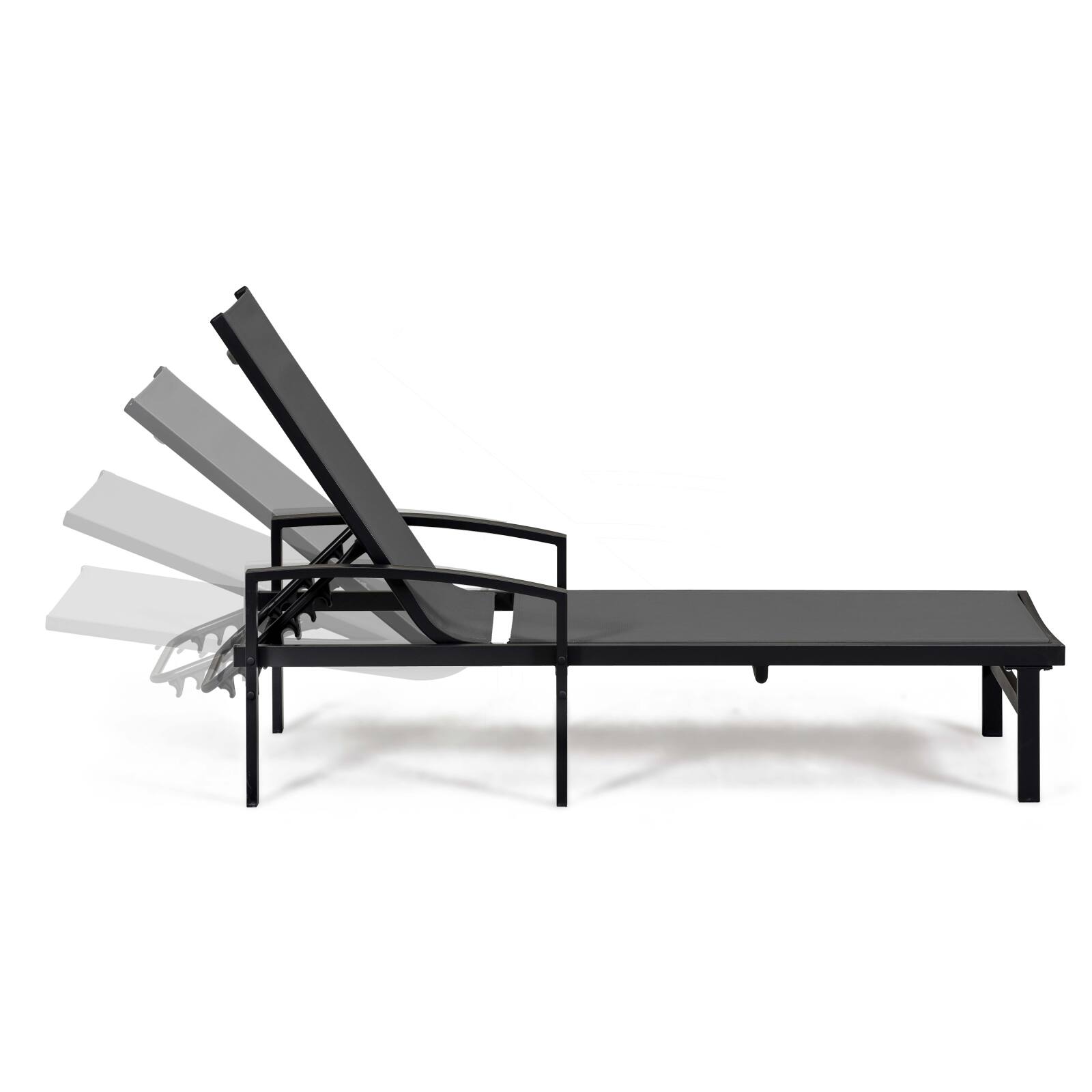 Set di 2 lettini prendisole con braccioli, reclinabili in 5 posizioni