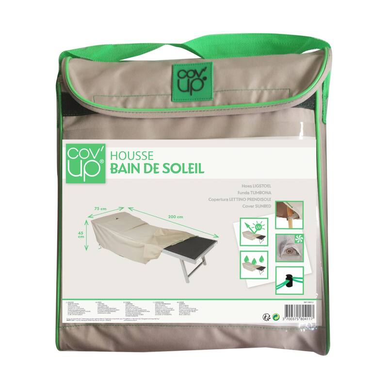 Copertura per lettino prendisole 200 x 75 cm tortora