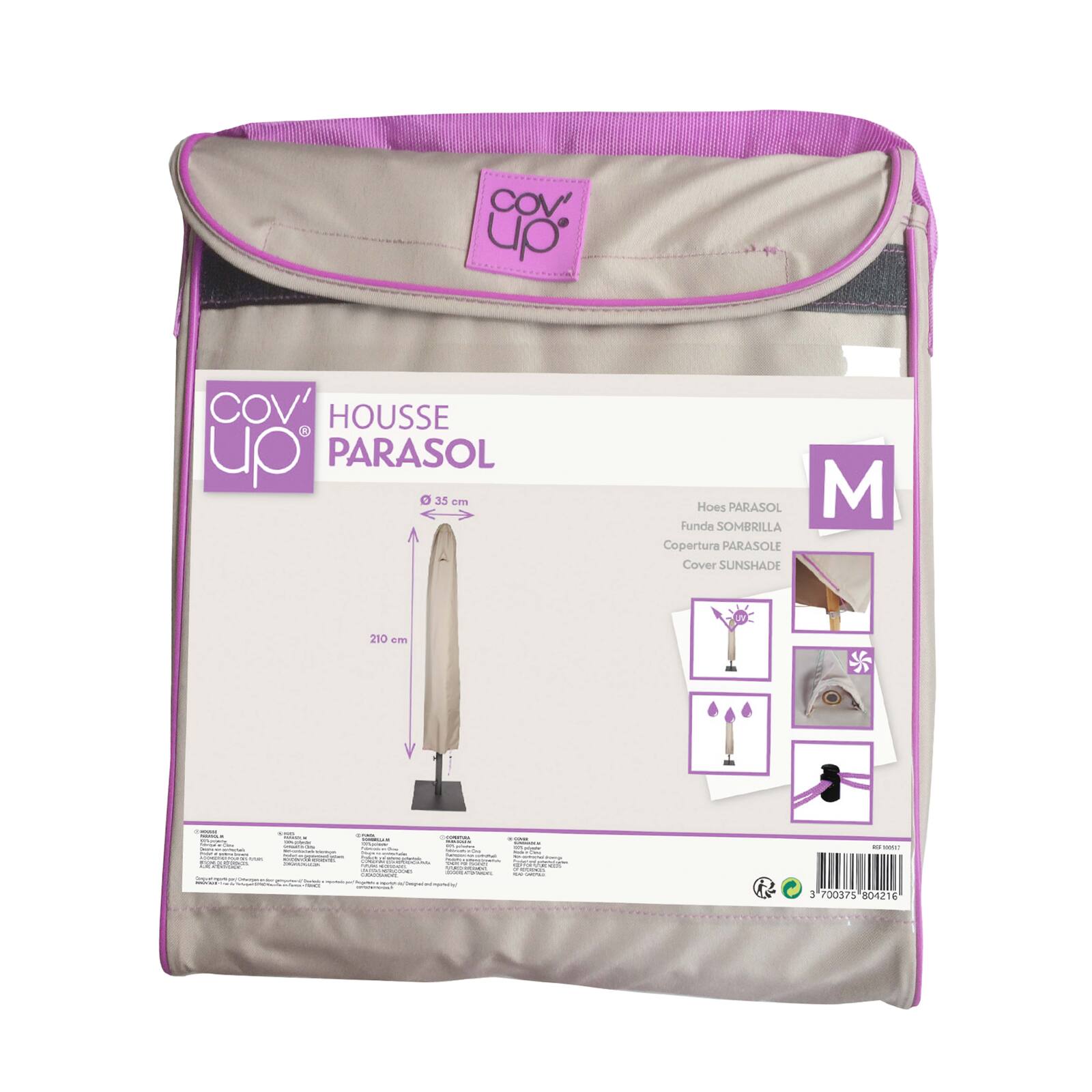 Copertura per ombrellone dritto 210 cm tortora