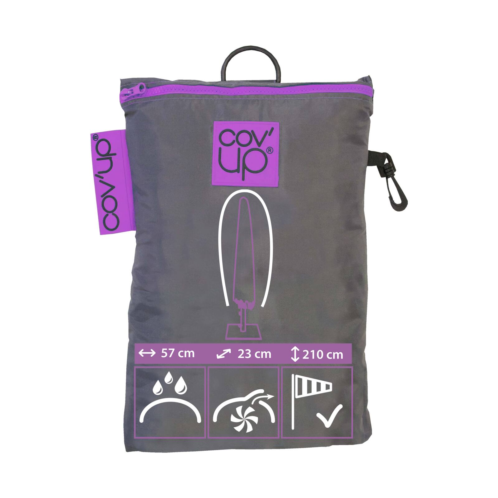 Copertura per ombrellone dritto 210 cm grigio