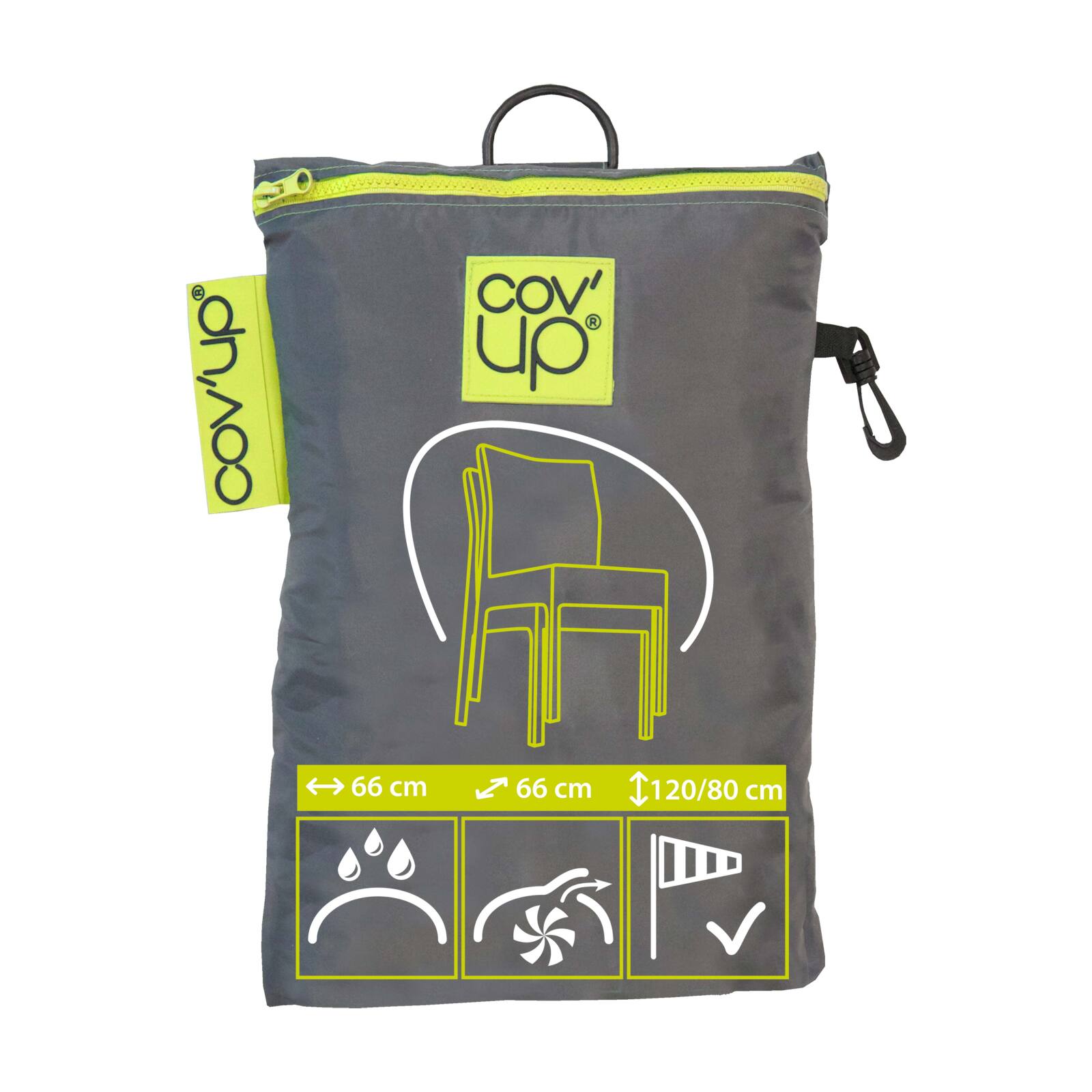 Copertura per sedie impilabili 66 x 66 x 120 cm grigia