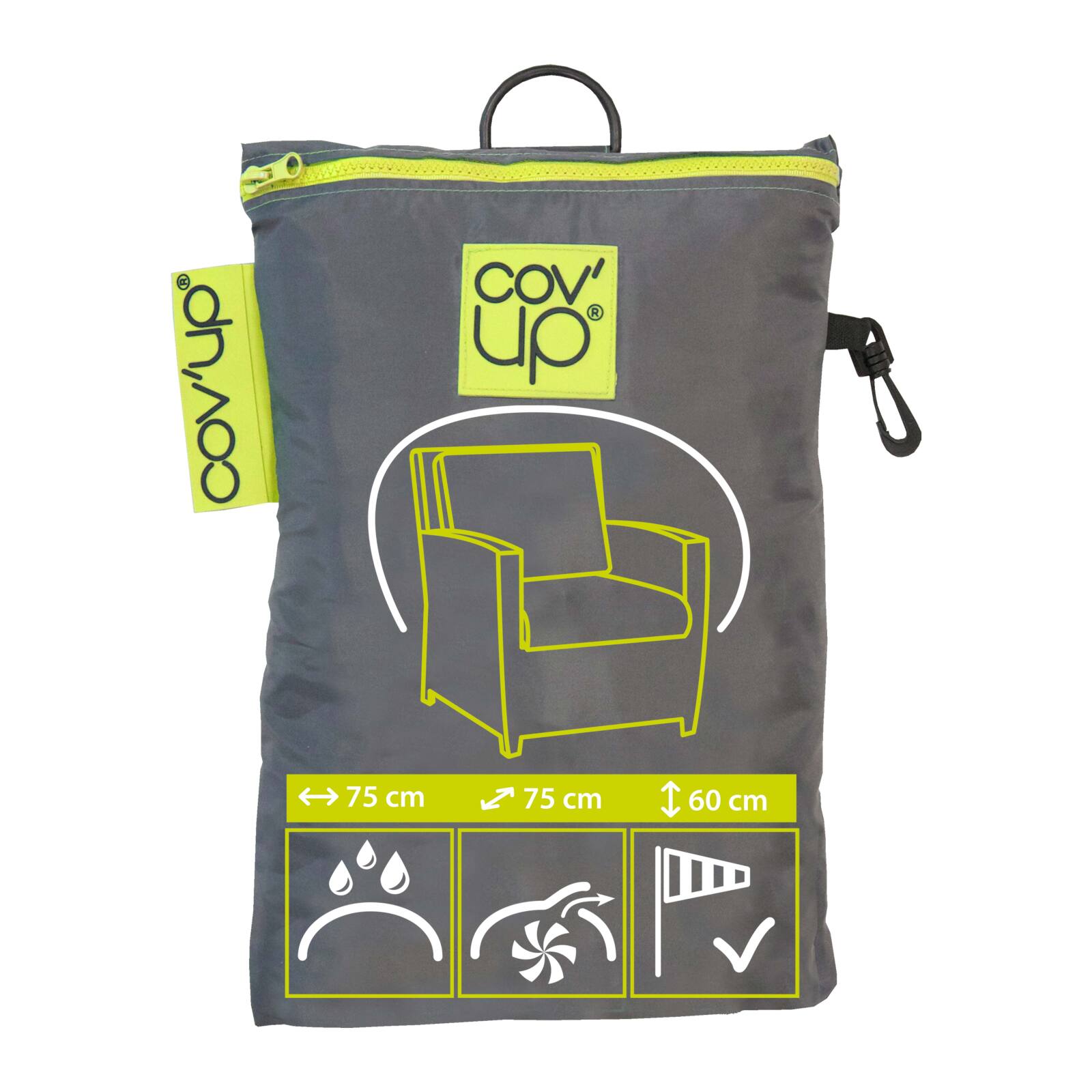 Copertura per poltrona 75 x 75 x 60 cm grigia