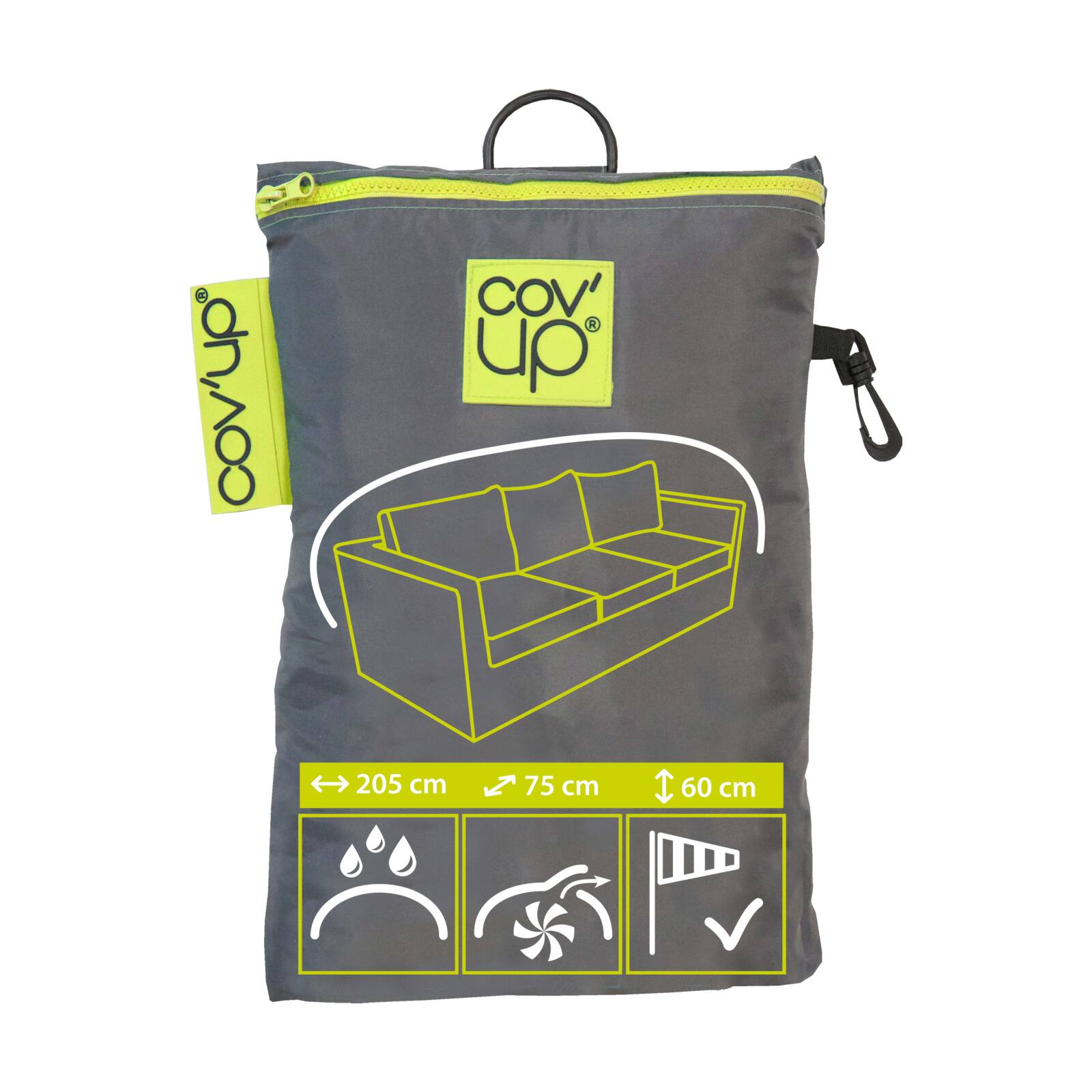 Copertura 205 x 75 x 60 cm grigio