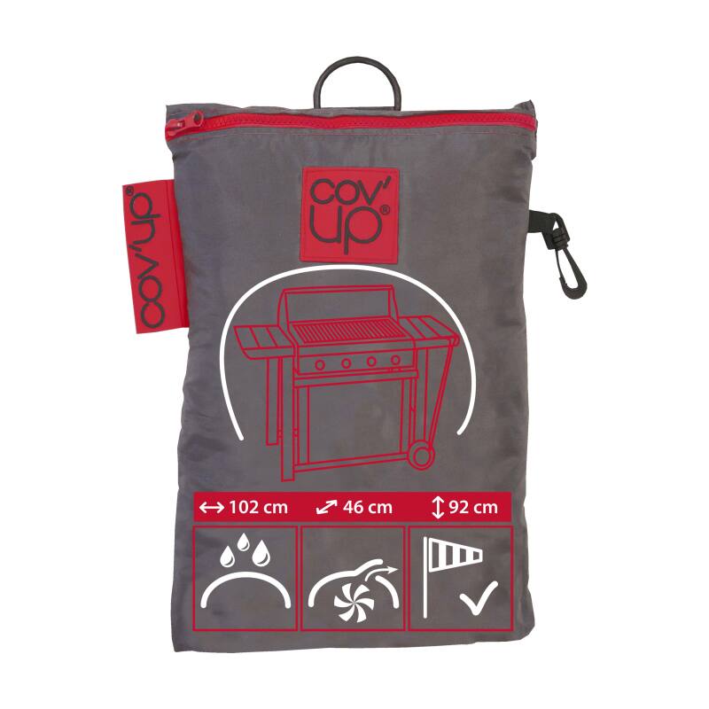 Copertura rettangolare per barbecue 102 x 46 x 92 cm grigio