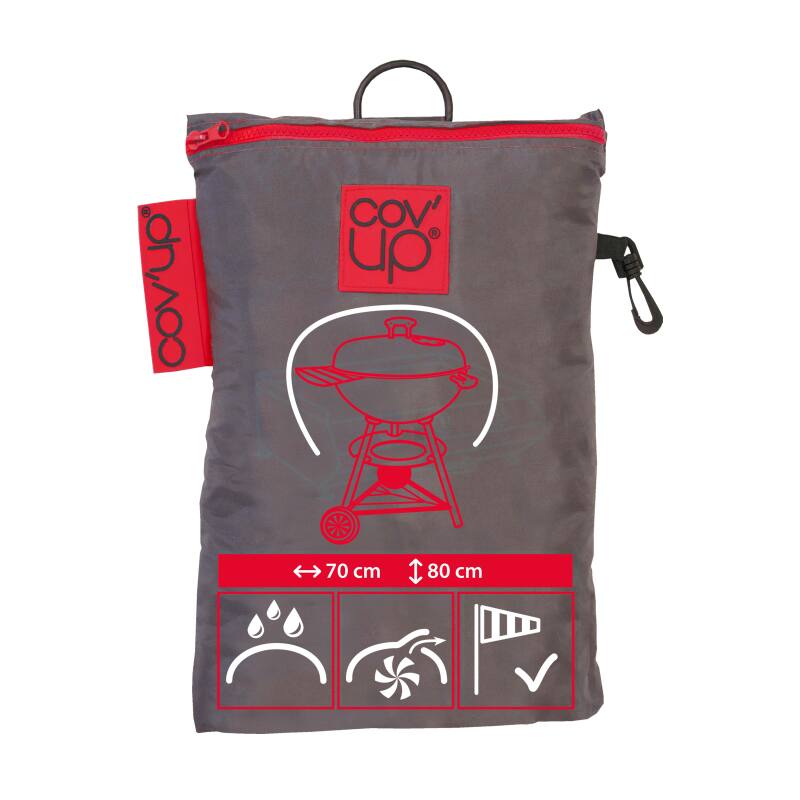 Copertura rotondo per barbecue Ø70 x 80 cm grigio