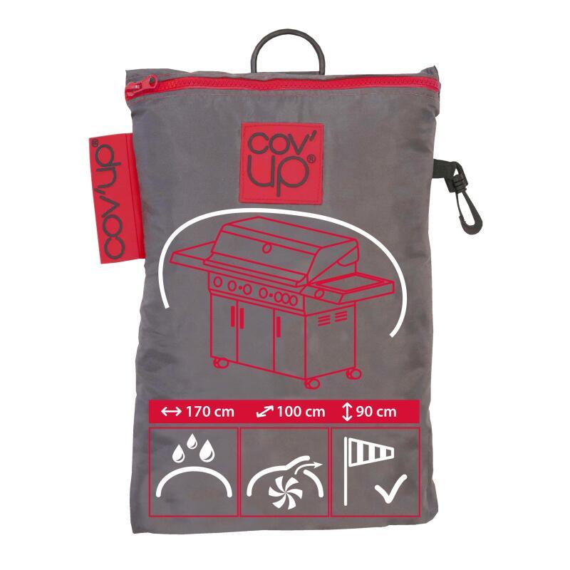 Copertura rettangolare per barbecue 170 x 100 x 90 cm grigio