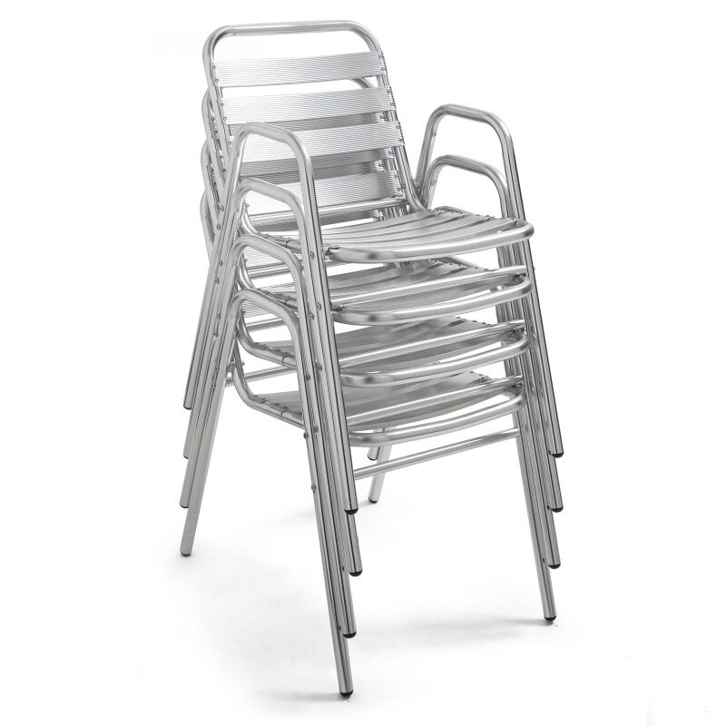 Sedia da giardino squadrata con braccioli in polipropilene blu maldive - Vitta Sedia da giardino squadrata con braccioli in polipropilene blu maldive - Vitta