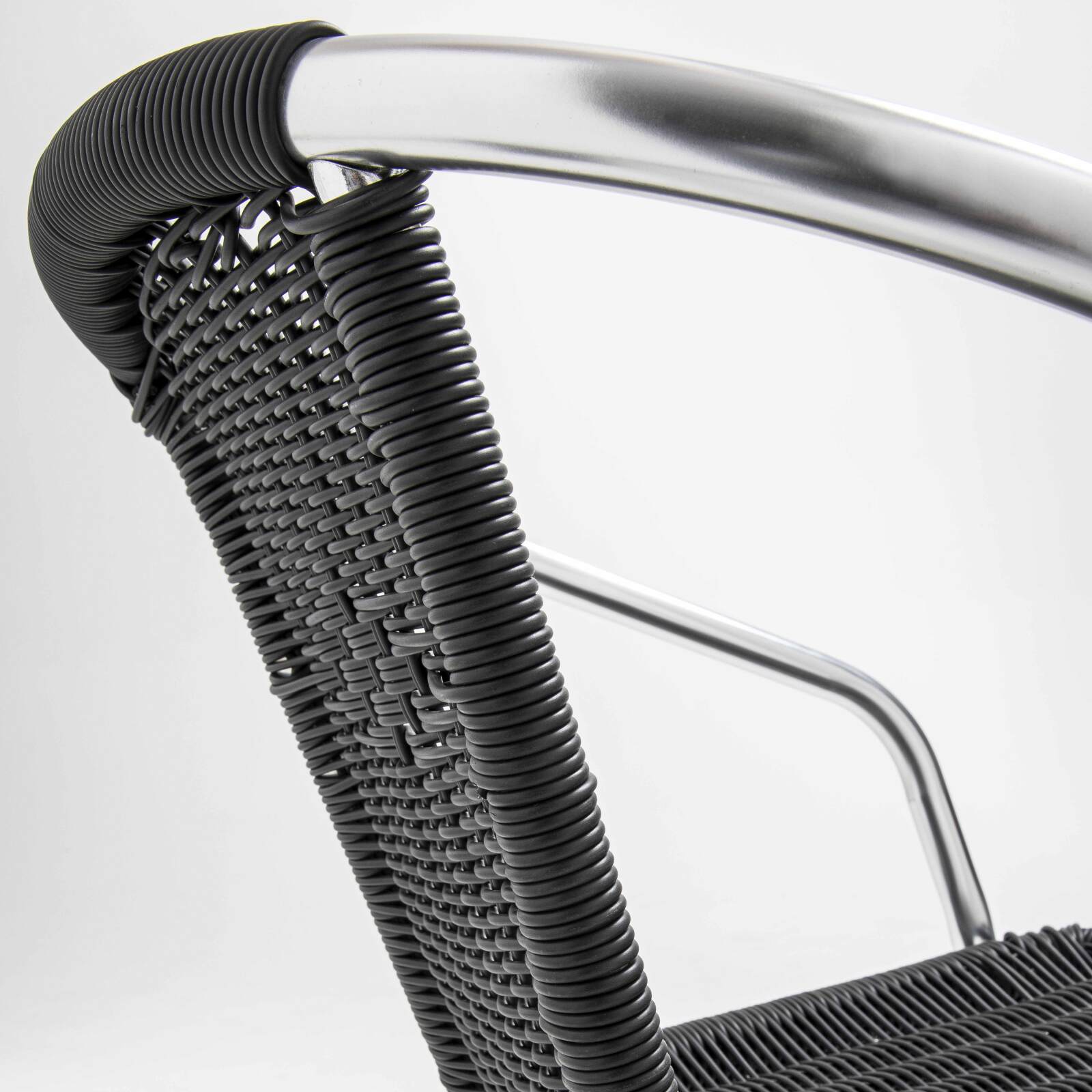 Sedia da giardino con braccioli in alluminio e resina