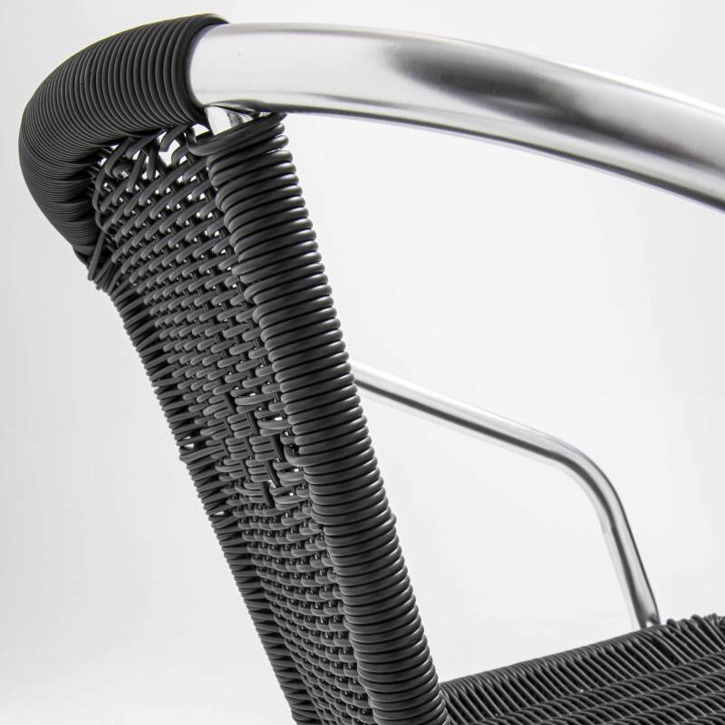 Sedia da giardino con braccioli in alluminio e resina