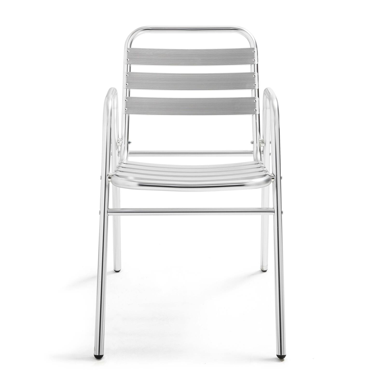 Sedia da giardino con braccioli impilabili in alluminio