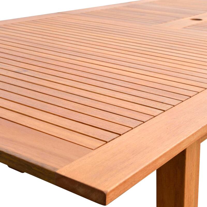 Tavolo da giardino rettangolare allungabile (200/250 x 100 x 75 cm) in legno di eucalipto FSC®