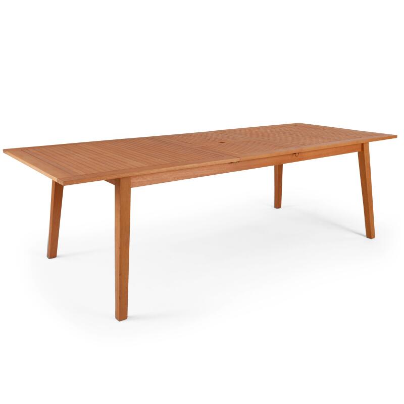 Tavolo da giardino rettangolare allungabile (200/250 x 100 x 75 cm) in legno di eucalipto FSC®