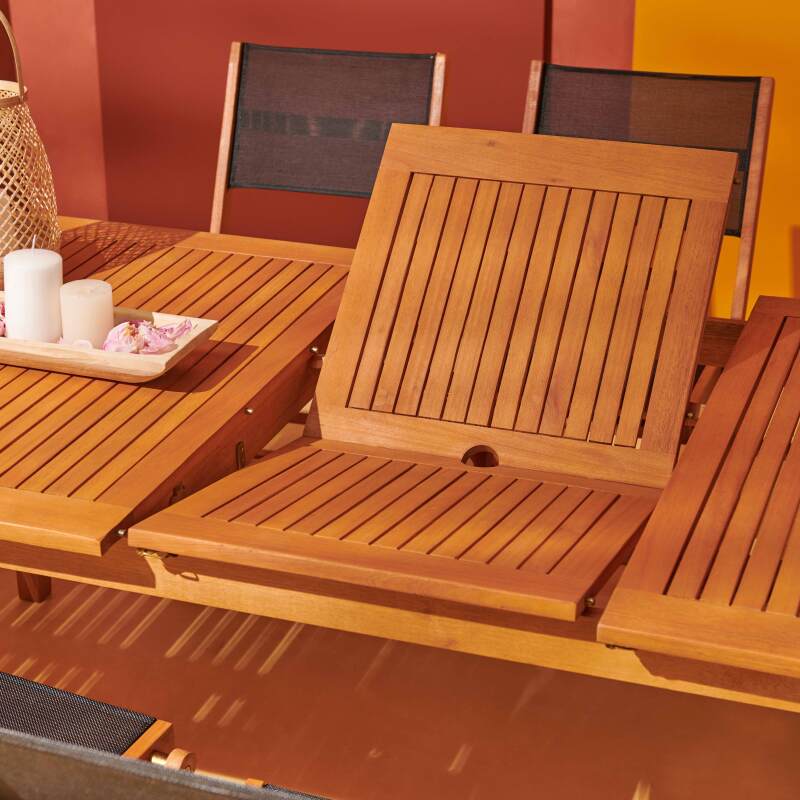 Tavolo da giardino rettangolare allungabile (200/250 x 100 x 75 cm) in legno di eucalipto FSC®