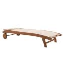 Set di 2 lettini prendisole reclinabili in legno FSC® con ruote