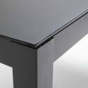 Tavolo da giardino rettangolare 180 x 90 cm piano in vetro con 6 sedie e 2 sedie con braccioli