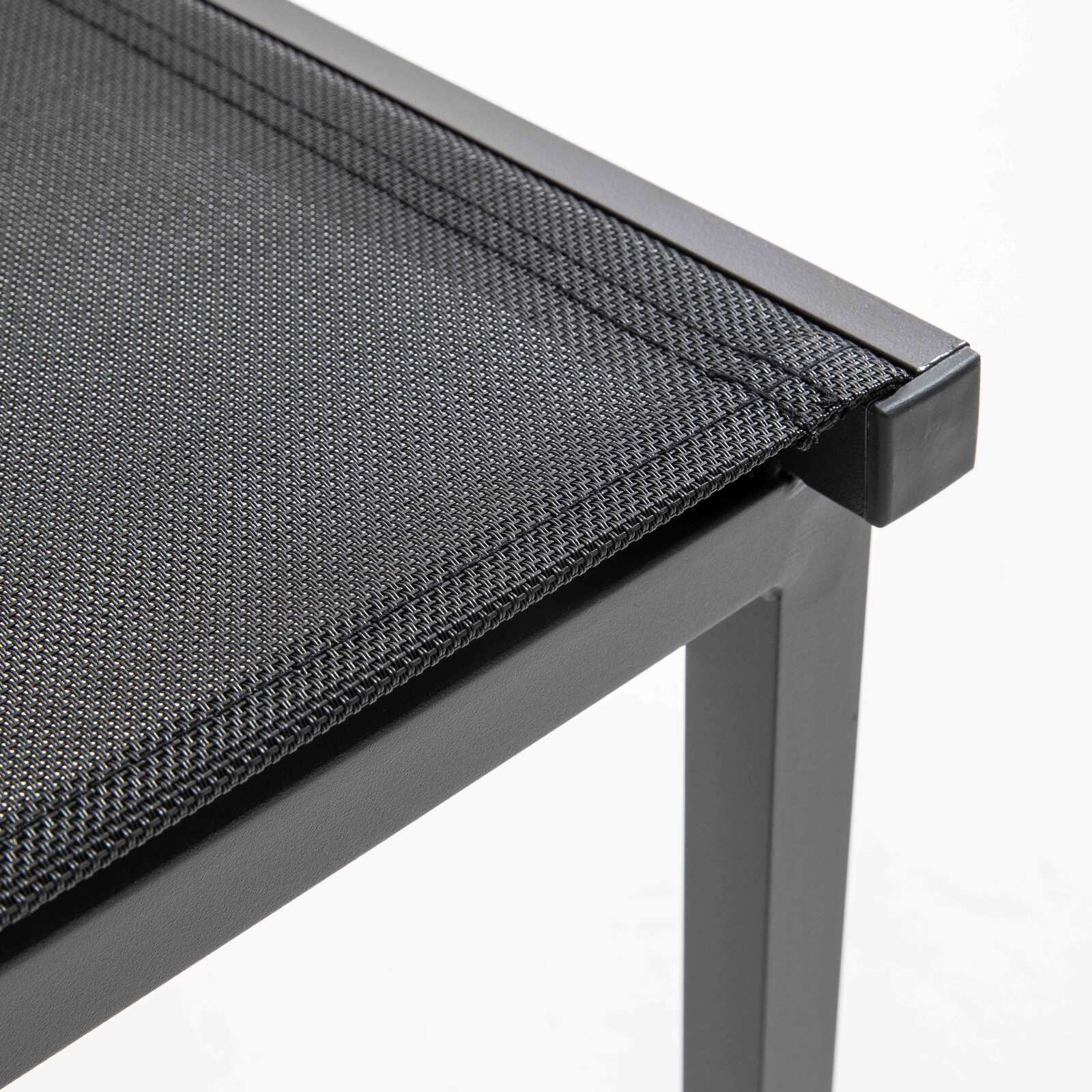 Tavolo da giardino rettangolare 180 x 90 cm piano in vetro con 6 sedie e 2 sedie con braccioli