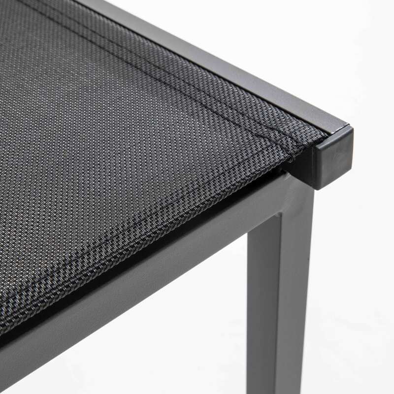 Tavolo da giardino rettangolare 180 x 90 cm piano in vetro con 6 sedie e 2 sedie con braccioli