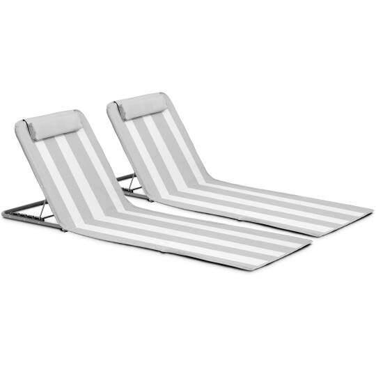 Set di 2 tappetini da mare pieghevoli, reclinabili in 5 posizioni