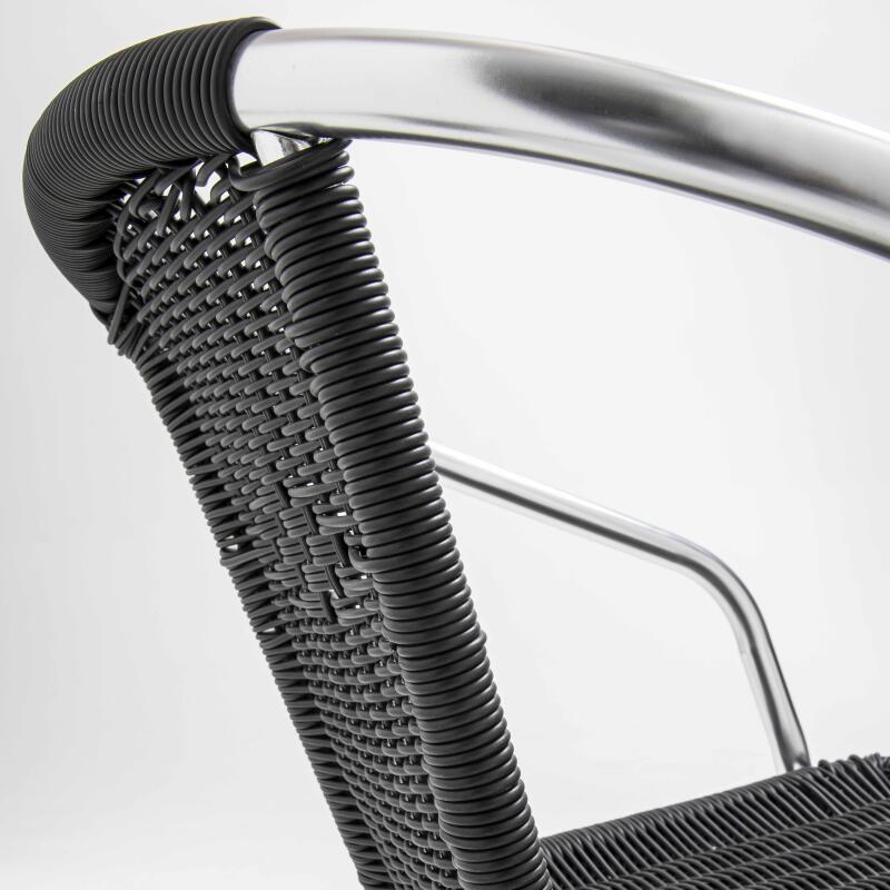 Set di 4 sedie da giardino con braccioli in alluminio e resina (7/8)