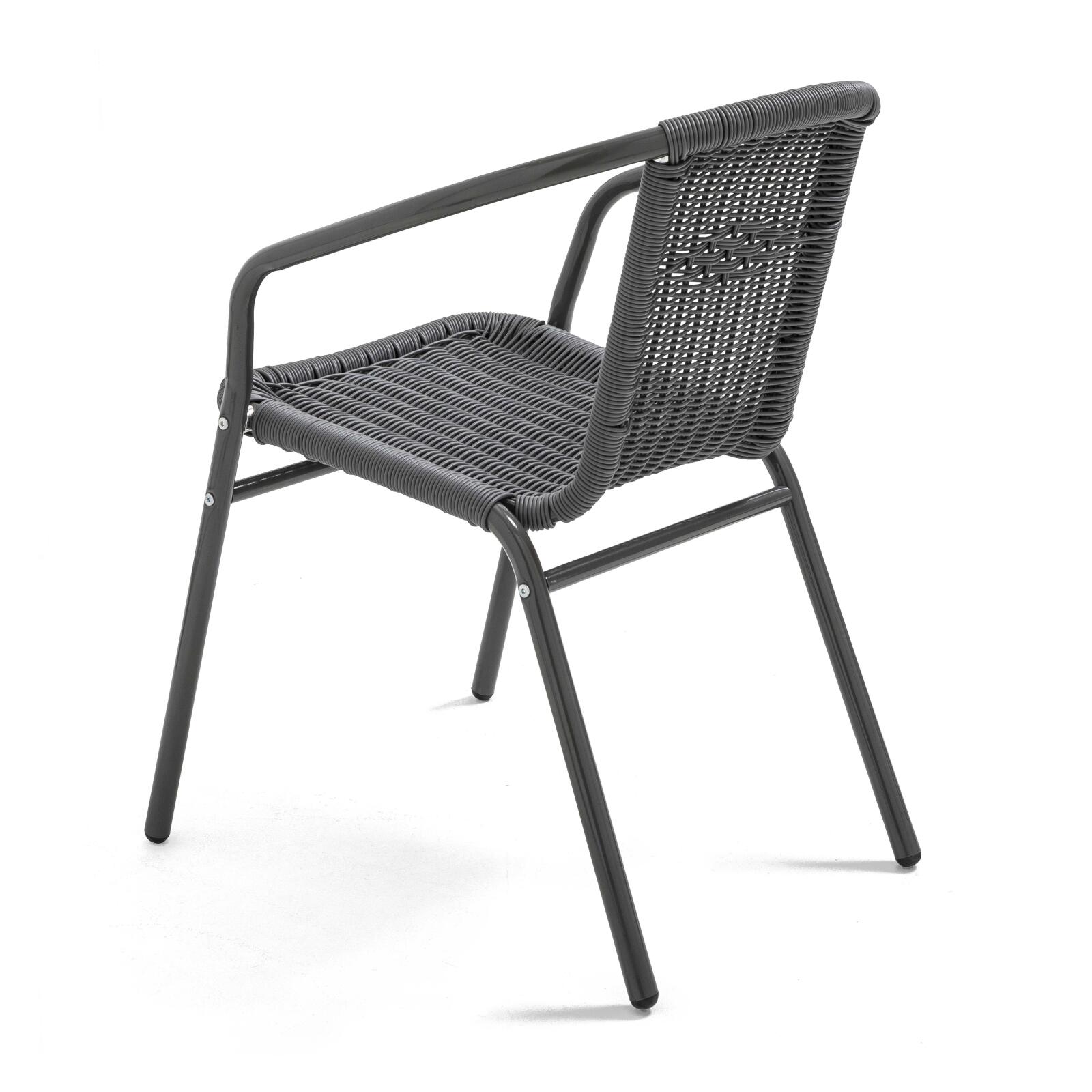 Set di 4 sedie da giardino con braccioli in alluminio e resina