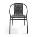 Set di 4 sedie da giardino con braccioli in alluminio e resina